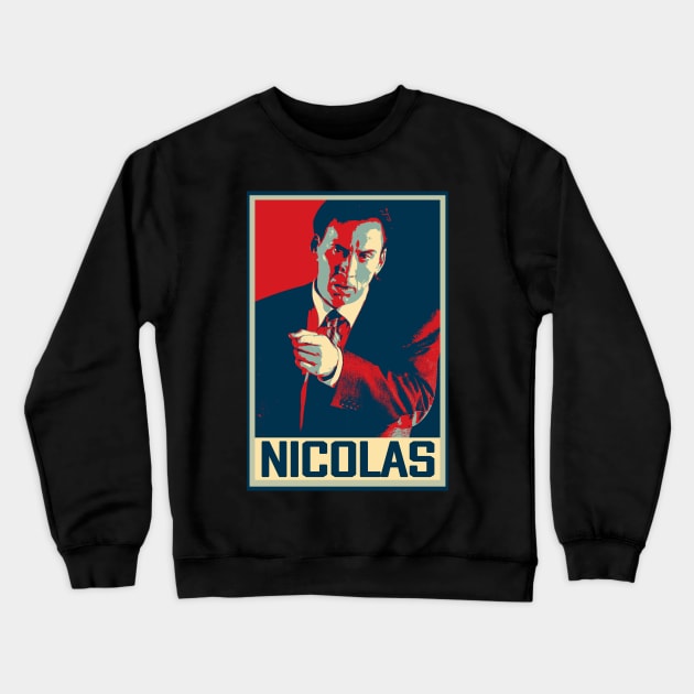 Face Off With Nicolas Cage Transformative Characters In Frames Crewneck Sweatshirt by Silly Picture